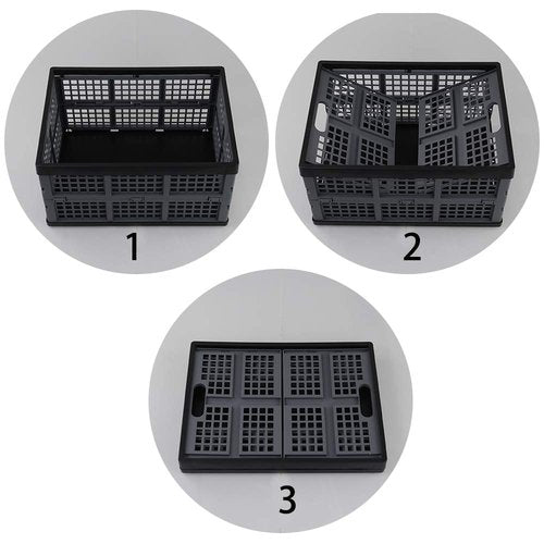 Ortodayes Flat Crate Collapsible, Collapsible Storage Crates Plastic, Set of 3