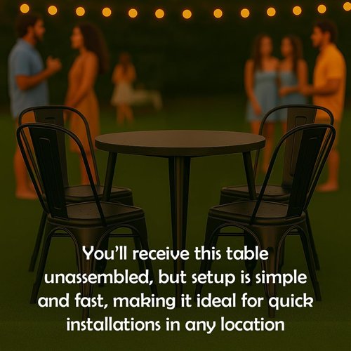 30" Round Metal Bistro Table Set – 5 Piece Indoor Outdoor Cafe Seating for Patio or Restaurant