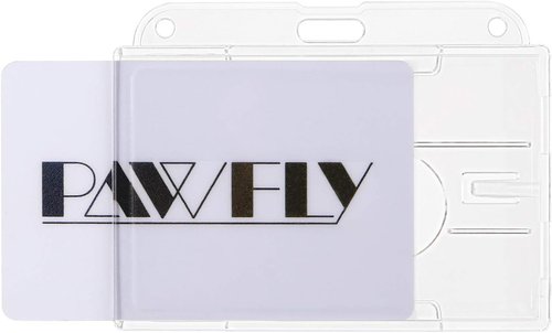 Pawfly 5-Pack Horizontal Badge Holders - Durable Transparent PC Case for IDs & Credit Cards