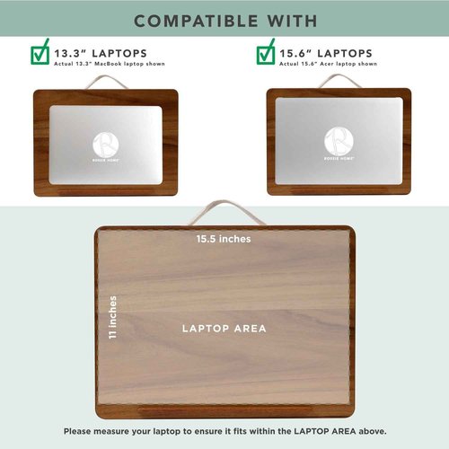 ROSSIE Home Acacia Wood Easel Lap Desk – Adjustable 7-Level Laptop Stand & Portable Workstation with Open Storage – Fits 15.6” Laptops – Java – Style No. 76501