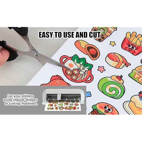 120 Sheets Printable Clear Sticker Paper for Inkjet Printer, Premium Vinyl Transparent Sticker Paper Waterproof, Dries Quickly, Vivid Colors, Tear Resistant, 8.5x11" Labels Great for Cutting Machines