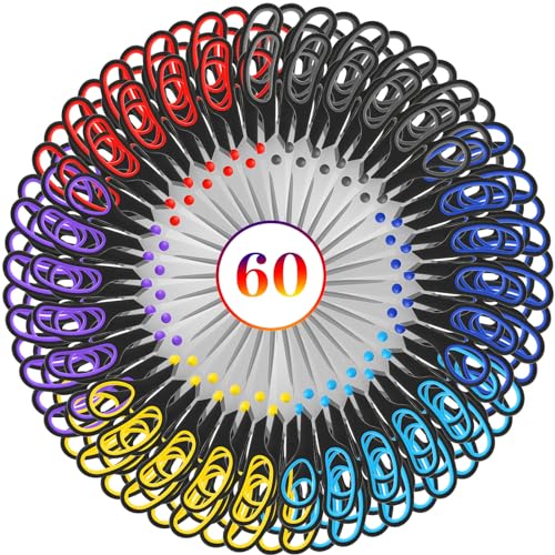 WILLBOND 60 Pack Scissors Bulk 8 Multipurpose Professional Heavy Duty Multi Color Sewing Stainless Steel Scissors Set for Office Home Sewing Fabric Supplies High Middle School Classroom DIY Craft