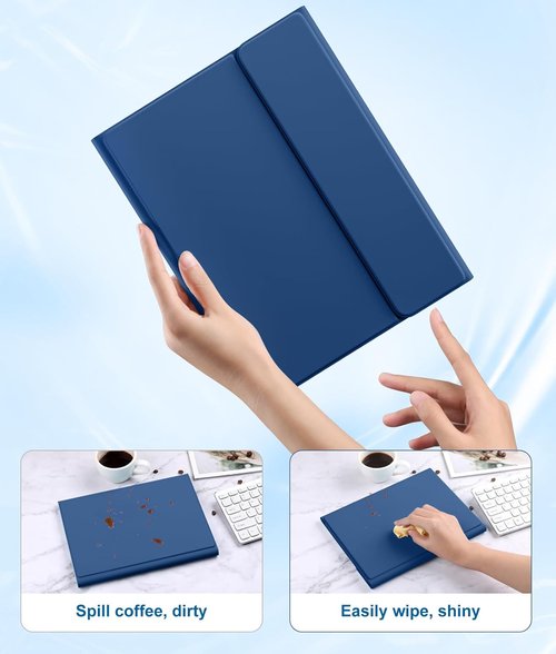 Harvopu iPad 11th & 10th Gen Case - Folio Cover with Keyboard, Trackpad & Pencil Holder | Navy Blue