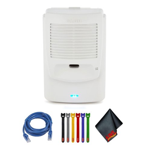 Algo 8180 PoE IP Paging and SIP Loud Ringer Indoor Audio Alerter, Wideband IP Speaker for Voice Paging, Emergency Alerting Bundle with Ethernet (RJ-45) Cable, Cable Ties, 6th Avenue Fiber Cloth