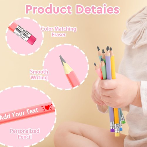 Spricoz 15pcs Personalized Pencils with Gift Box - Back to School Supplies for Kids - Custom Pencils Bulk with Name Text Logo - #2 Triangular lápices - Back to School Gifts for Students Teachers