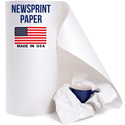 Paclord Large 18" x 1440' Newsprint Paper Roll - Extra 26 lbs Thick - Money Saving Equivalent to 1000pc 18"x17" Newsprint Sheets - For Wrapping, Shipping, Moving, and Void Filling
