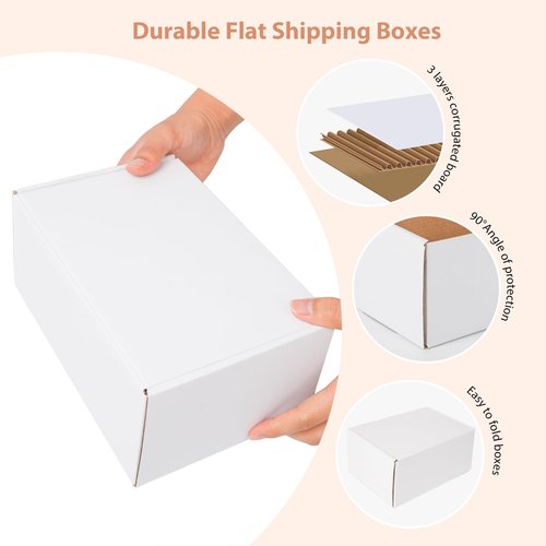 magictaill White Shipping Boxes 9x6x4-25Pack Mailing Boxes, Heavy Duty Recycled Cardboard Boxes for Packaging Small Business Gift Boxes, Moving Supplies Home & Office