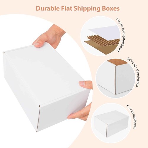 MAGICTAILL 12x9x4 inches Shipping Boxes Set of 20, Small Corrugated Cardboard Box, Literature Mailer, Gift Boxes (White, 12x9x4)