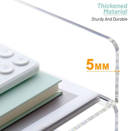 SANRUI Acrylic Stackable Letter Tray Clear Desk Paper Organizer 4-Tier Desk File Organizer Paper Sorter Holder Document Shelf Tray for Letter/A4,4-Pack