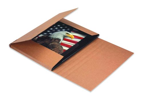 Aviditi Kraft Easy-Fold Corrugated Cardboard Mailing Boxes, 10 1/4" x 8 1/4" x 1 1/4",Pack of 50, Crush-Proof, for Shipping, Mailing and Storing
