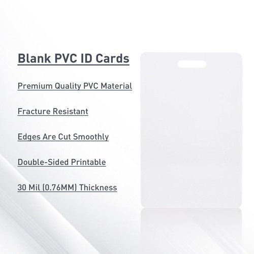 500 Pack-Premium Blank PVC Cards with Slot Punch on Short Side, Lumanious CR80 30Mil (CR8030) Vertical Slot Punch Blank Credit Cards for Business Office Photo ID Badge Printers