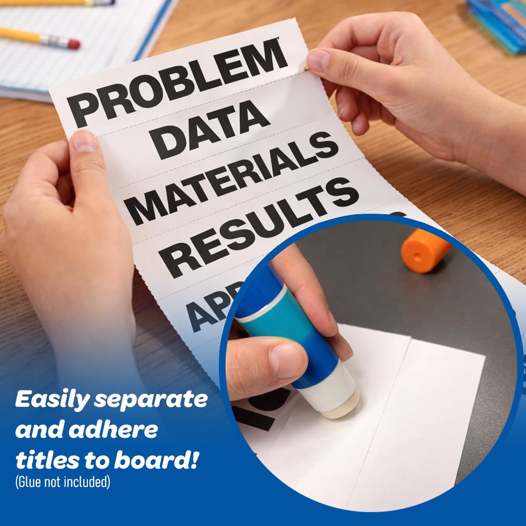 Flipside Products 36" x 48" Project Board Kit, 24 Pack, School Presentation Display Board and Supplies, Trifold Kits, Letters, Titles, Header Display, Presentation, All in One