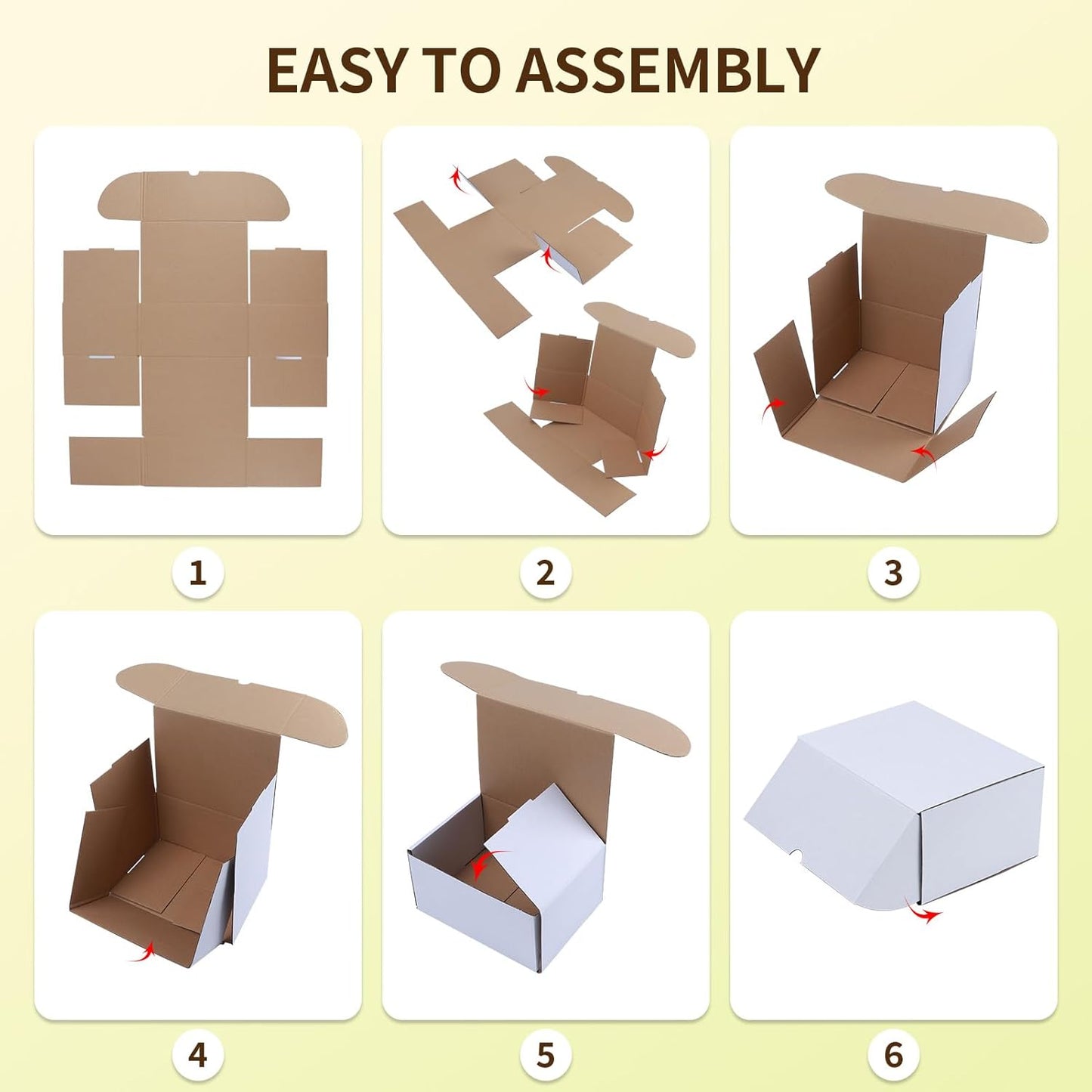 WIFTREY 12x10x6 Shipping Boxes - Set of 15 White Corrugated Cardboard Boxes for Small Business & Moving