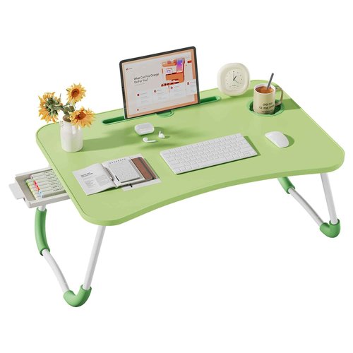 Lap Desk Bed Trays for Eating and Laptops Breakfast in Bed Tray for Sofa/Couch/Study/Reading/Writing with Cup Holder/Drawer On Low Sitting Floor Large Portable Foldable (Green)
