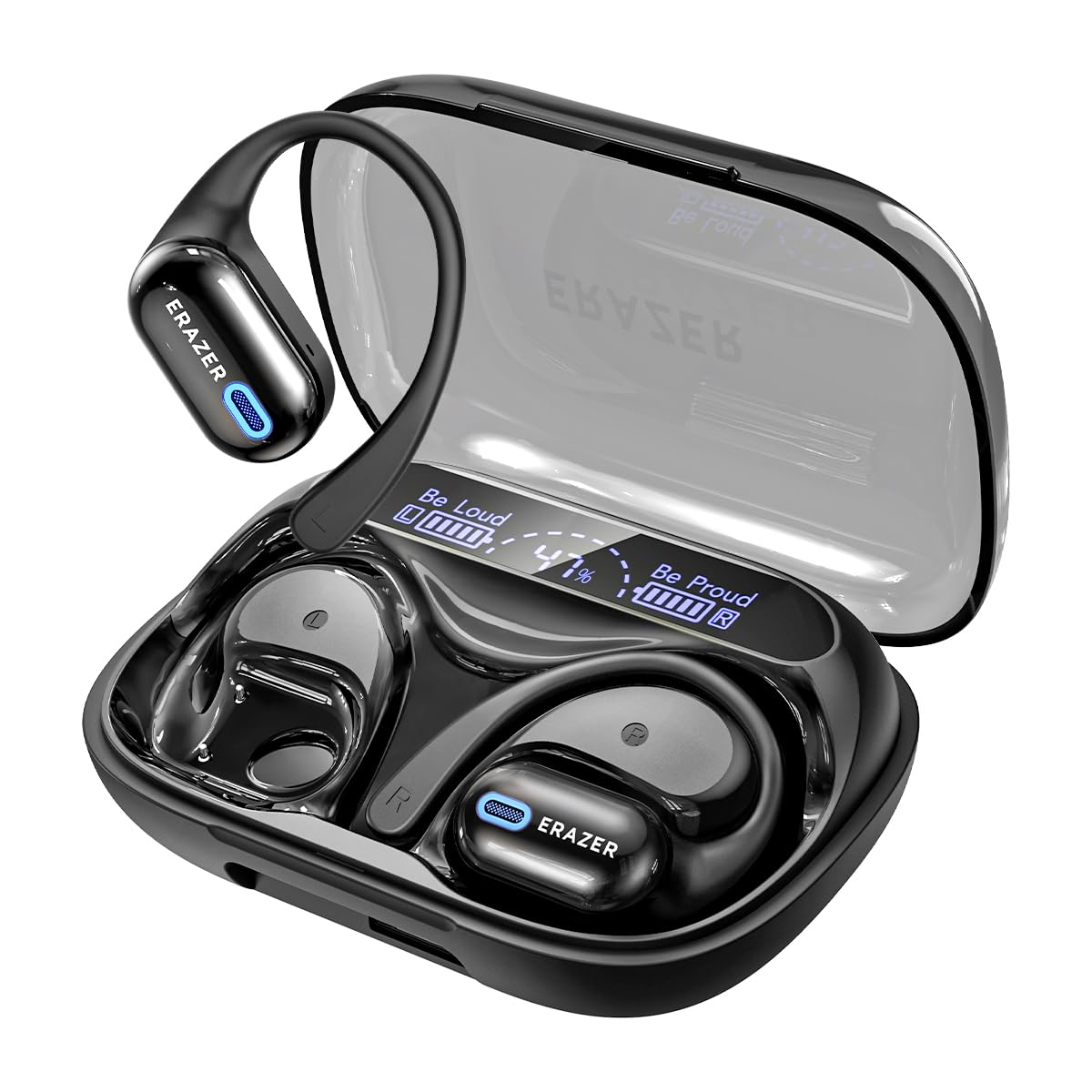 ERAZER XT66PRO AI Translation Earbuds Real Time OWS Wireless Bluetooth Earphones 135 Language Translator Earbuds Open Ear translating Headphones for Travel Light Pink