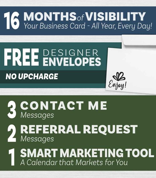 2026 Peel and Stick Magnetic Business Card Calendars, Box of 100, Includes Envelopes, Mail for 1oz Rate, Great Sales Marketing Tool (Thankful - 100 Pack)