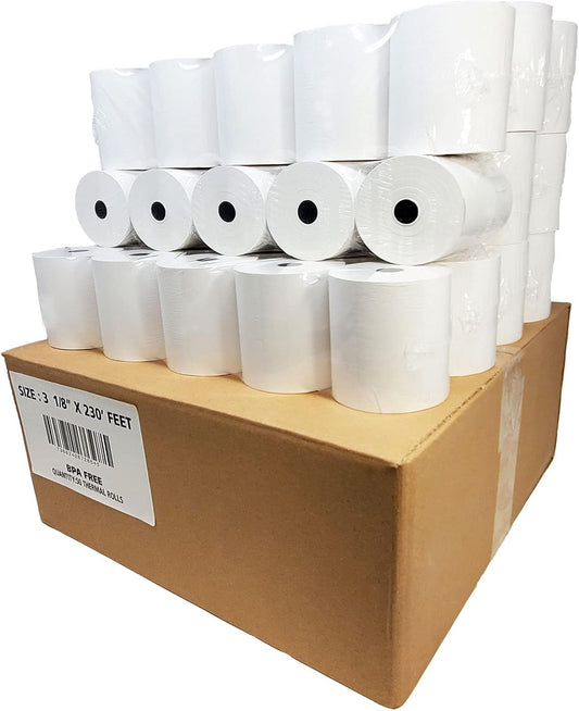 (50 Rolls) BPA FREE BuyRegisterRollsThermal Paper - 3-1/8 x 230 Feet (CT-S300) 46 GSM