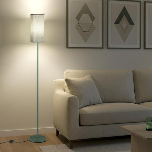 Skiennix 64.6" Floor Lamp - Modern Minimalist Standing Lamp with Foot Switch | Green Finish for Living Room & Office