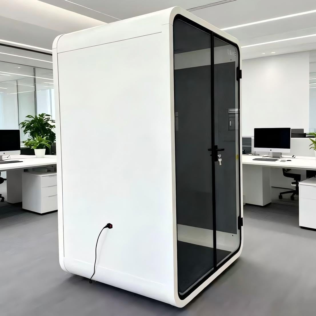 Skiennix Portable Soundproof Booth - Privacy Office Pod with LED Lighting & USB Ports | Ideal for 1-2 Persons