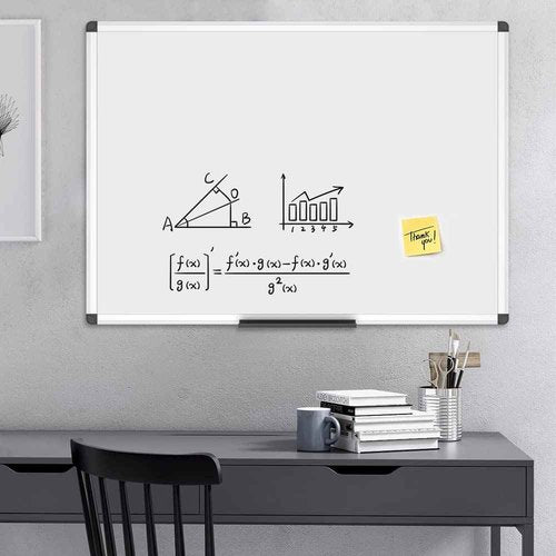 VIZ-PRO Porcelain Magnetic Dry-erase Whiteboard, 48 X 36 Inches, Silver Aluminiuim Frame
