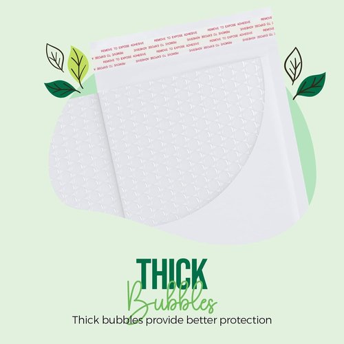 Fuxury Bubble Mailers - Thick Self-Seal Waterproof Padded Envelopes | 6x10" | 100 Pack for Small Business Shipping