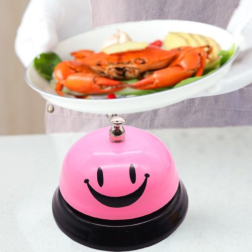 Huqqi 2 Pack Call Bell Desk Bell, Bar Counter Top Service Call Bell Ring Reception for Hotel Counter Restaurant Office School, Wedding Events Bell(Pink)