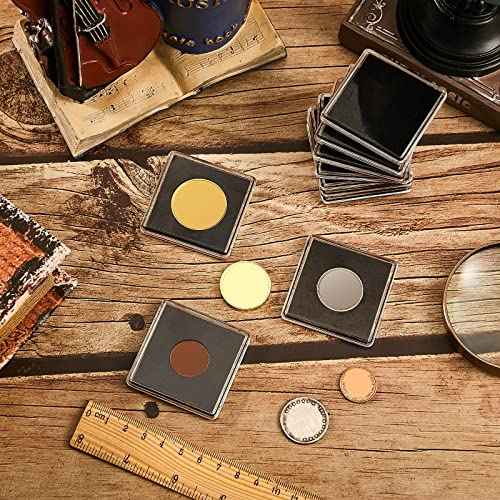 Leinuosen 150 Pcs Adjustable Acrylic Coin Cases for Collectors with Sponges 20/25/30/35/40 mm Coin Snap Holder Silver Dollar Protection Cases Dollar Collection Supplies