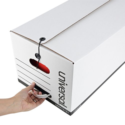 Universal 75121 String/Button Storage Box, Letter, Fiberboard, White (Case of 12)