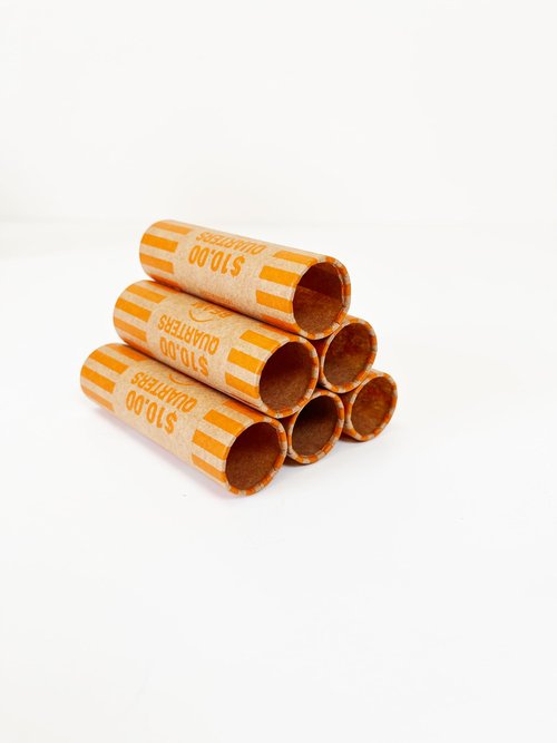 Beam Coin Wrappers Preformed, 1008 Quarters, Heavyweight, Durable, Crimped Bottom, Color Coded, ABA Standard, Coin Roll Wrapper (Quarters, 1008)