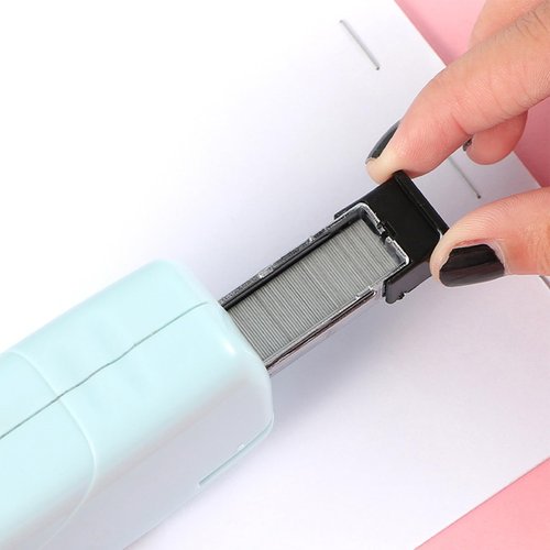 YDuupxe Electric Stapler Electric Automatic Stapler Desktop Office Supplies Desk Stapler Blue Pink (Blue)