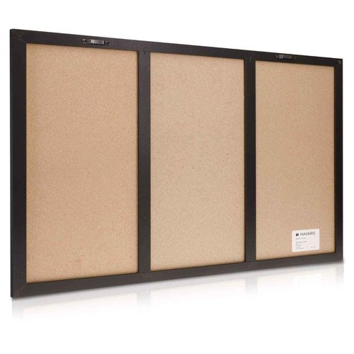 Navaris Combination Board Cork/Whiteboard/Chalkboard - 16 x 24 inches Combo Bulletin Magnetic Dry Erase Chalk Board Weekly Planner Message Organizer