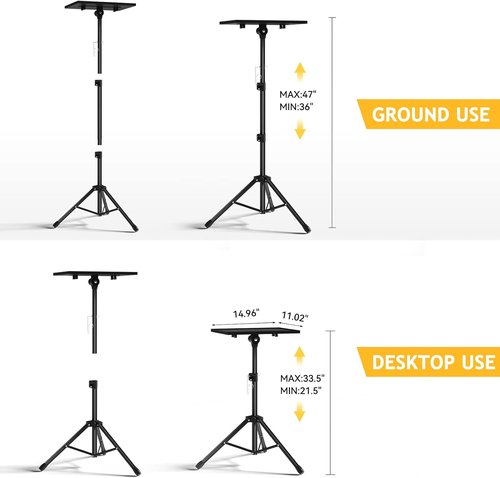 Facilife Projector Stand Tripod - Adjustable Height 22 to 47 Inches for Outdoor Movies | Versatile Laptop Use