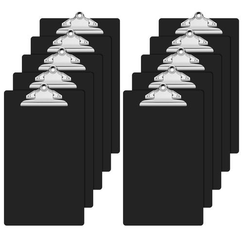 Macroclo Legal Size Clipboard, Black Plastic 8.5 x 14 Clip Board for Lawers, Heavy Duty Butterfly Clip, 9 x 15 in, Office & School Supply(Pack of 10)