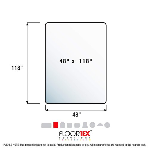 Advantagemat Vinyl Rectangular Chair Mat for Carpets up to 1/4" - 48" x 118"