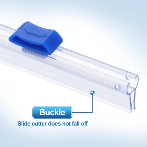 PATIKIL 4pcs Plastic Wrap Cutter, 19in Plastic Wrap Slide Cutter Snap Card Slot Installation Replacement for Aluminum Foil Wax Paper Parchment Paper Wrap Dispenser, Blue