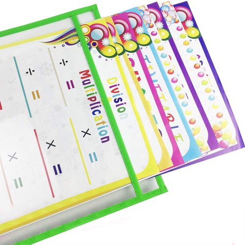 Dry Erase Pockets Sheet Protectors 30 Pack Reusable Oversized 10" x 13" Clear Durable Plastic Sleeves with 12 Pens, 4 Erasers and 2 Rings for Classroom Organization, Teacher and School Supplies