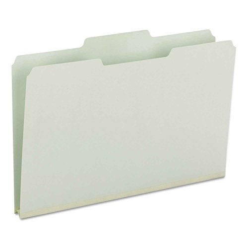 Smead Pressboard File Folder, 1/3-Cut Tab, 1" Expansion, Legal Size, Gray/Green, 25 per Box (18230)