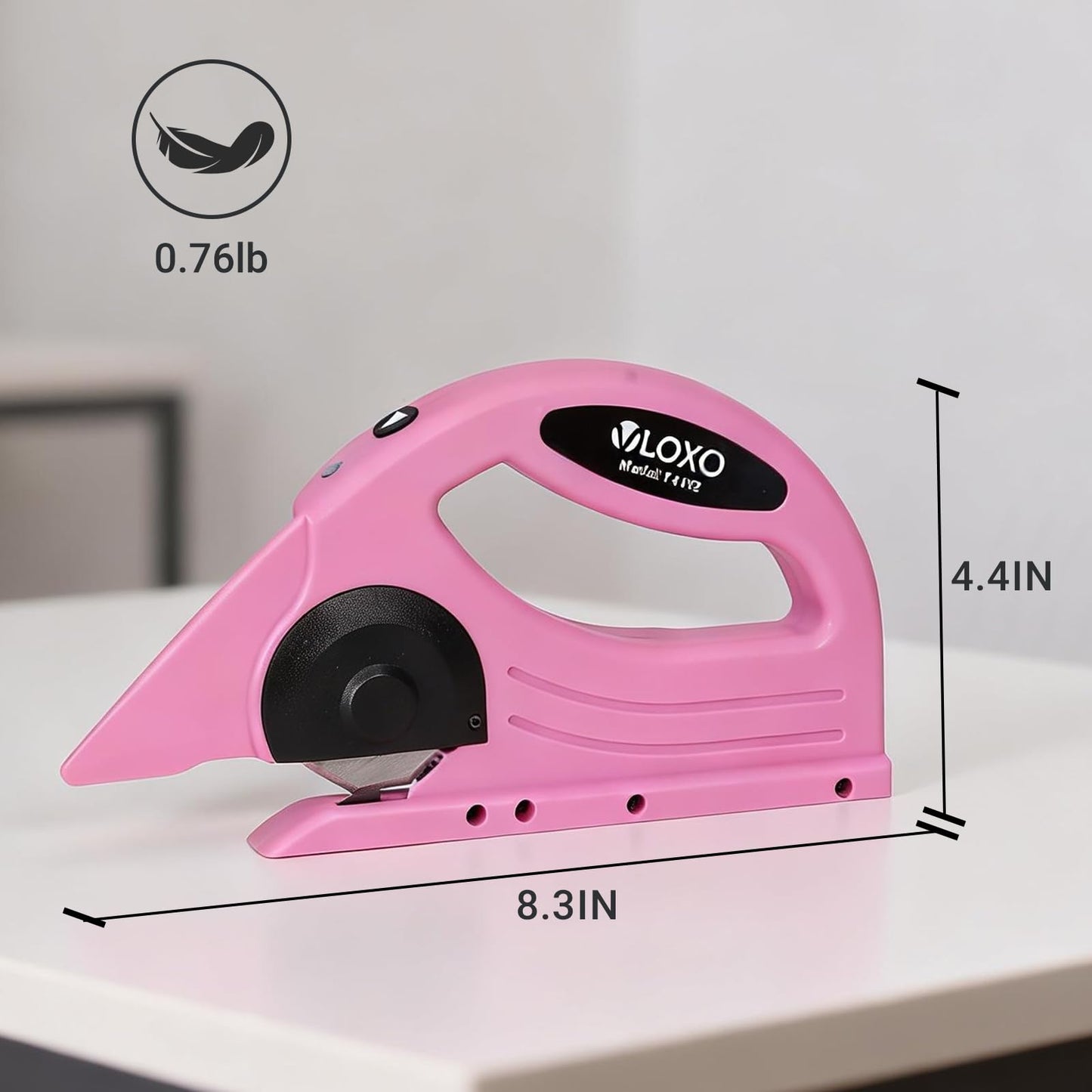 VLOXO Cordless Electric Scissors, 4V Electric Rotary Scissors for Fabric Cardboard Cutter with Safety Lock Rechargeable Rotary Cutter for Cardboard Packages Leather Canvas Paper Include Case