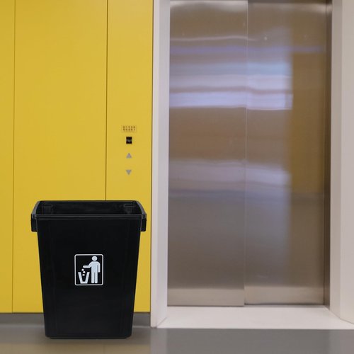 Minekkyes 13 Gallon Plastic Open Top Wastebasket, Rectangle Garbage Bin, Under Sink Trash Can, Black, 4 Packs