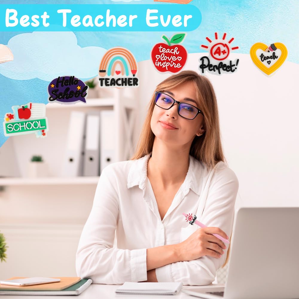 Bluckincle Cute Teacher Pens,Teacher Appreciation Gifts,Black Ink Writing Ballpoint Pen for School Office Classroom,Must Haves for Teachers Employee,Teachers Essentials Supplies