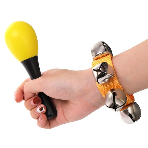 Cididu 60 Pcs Shaker Musical Instruments, 20 Pcs Kids Egg Shaker with 20 Wrist Hand Band Bells and 20 Sand Hammer Shakers, Kids Music Early Learning Percussion Toy, Ideal Gift for Music Lovers