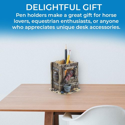 SAGEFINDS Horse-Themed Pen Holder | Desktop Stationery Organizer | Desk Storage Accessories | Home Office Pencil Cup Container | Gift for Horse Lovers