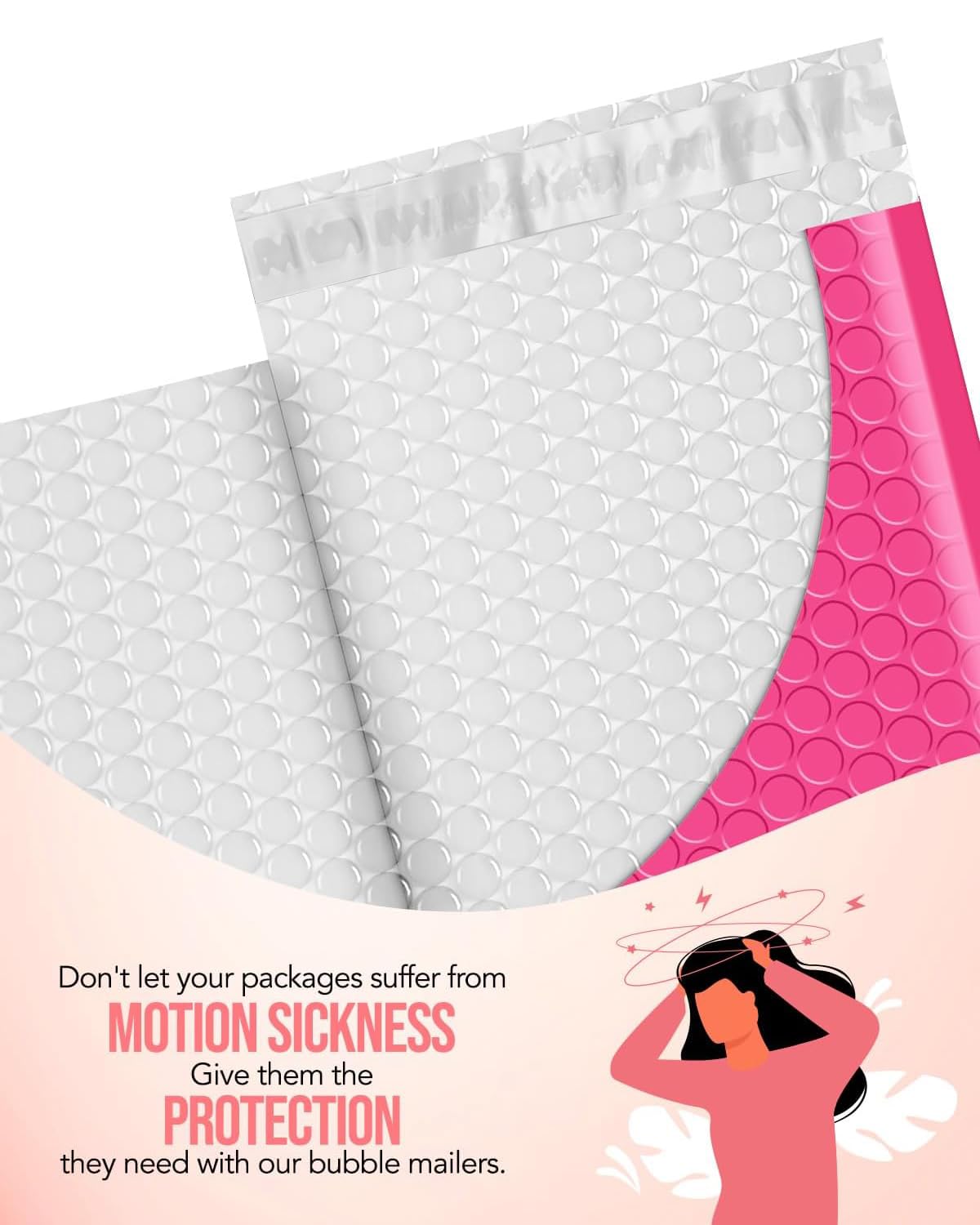 GSSUSA Pink Bubble Mailers 4x8 Small Padded Envelopes, 800 Pack, Strong Adhesion Self-Seal Bubble Envelopes for Small Business