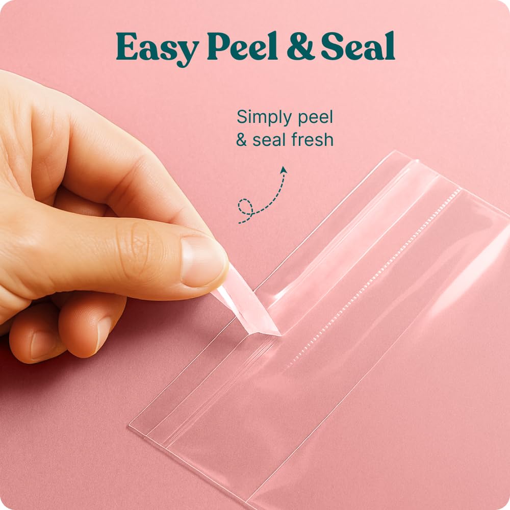 Pack It Chic - 9” X 12” Self Sealing Cellophane Bags (200 Pack) - Resealable Adhesive Clear Bags for Gifts, 9X12 Photos, Prints, Envelopes, Letter Sized Documents