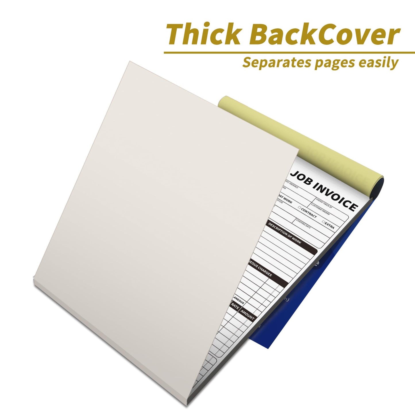 IMXYO Carbonless Work Order Forms,7.5 x 11 inches Invoices for Small Business,Sales Order Book with Backing Board, 2-Part Receipt with Carbon Copy, 50 Sets