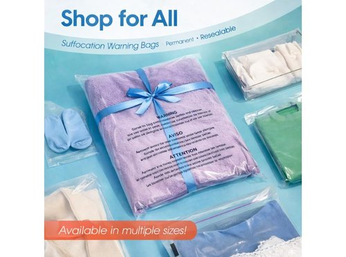 Infinite Pack Self-Seal Clear Poly Bags - 6" X 9" | 1000 Count with Suffocation Warning for Safe Packaging