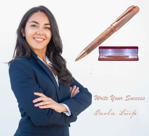 S&R Somit Fancy Pen with Gift Box - Luxury Pen for Women – Valuable Business, Office, Executive Gift for Family & Friends – Special Engraving & Led Decorative Box (GOLDEN ROSE)