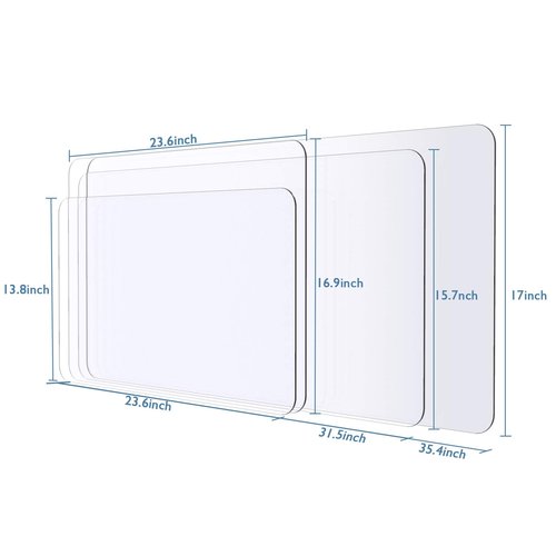 Oterri Clear Writing Desk Pad, 24’’x48” Heat Resistant Waterproof PVC Round Edge Durable Desk Protect Mat, Anti-Static Writing Mat Table Protector