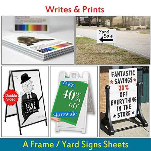 T-SIGN Corrugated Plastic Sheets Coroplast Sign Blank Board, 24 x36 Inches 3/16 Inches Thick for A-Frame Replacement Poster Sheets, White Blanks Sign (Pack of 2)