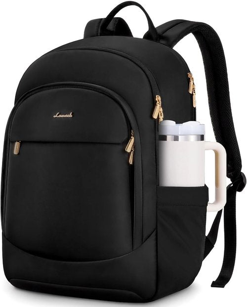 LOVEVOOK Laptop Backpack - 17.3 Inch Business Purse with Large Capacity | Stylish Black Daypack for Work & Travel